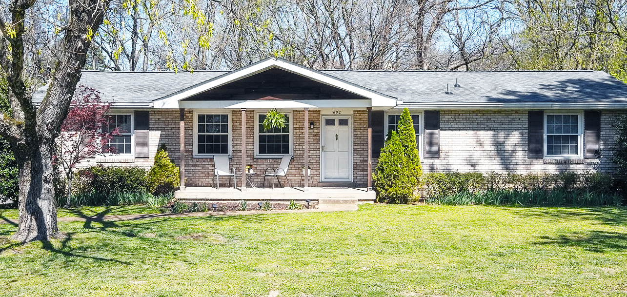 Before — Exterior Brick Ranch Makeover — Nashville, TN — The Fig & Dane